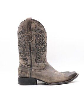 Circle G by Corral Distressed Leather Men's Size 10 D Cowboy Boots Gray Brown
